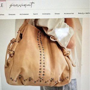 new free people we the free leather savory studded tote bag purse